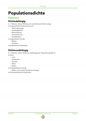 Lernzettel Populationsdichte Seite 1 öffnen. Lernzettel Populationsdichte Seite 1
